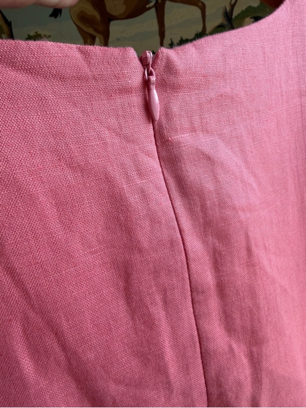 Zara Linen Blend Button Front Midi Dress Pink Sleeveless Slit NWT S Old Money - Picture 9 of 11